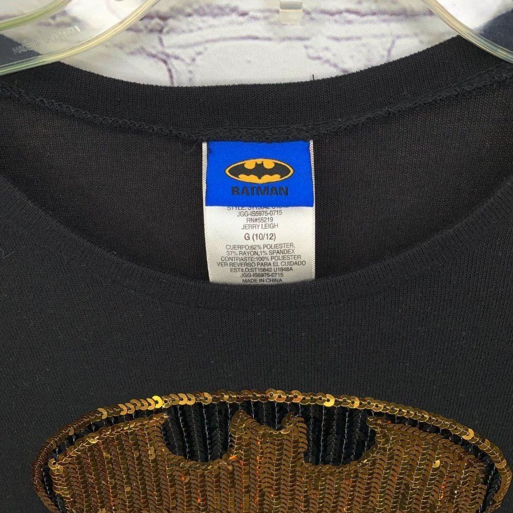GIRL'S SEQUIN BATMAN TUTU TOP L 10/12!!! - Picture 3 of 4